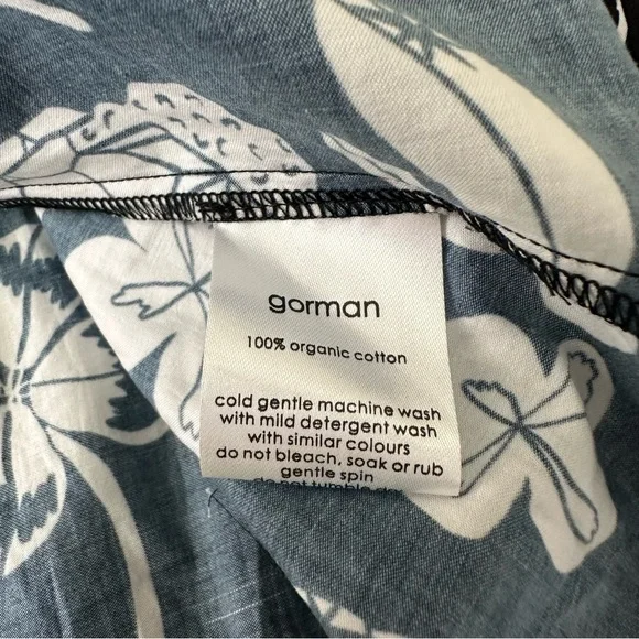 Gorman Lost and Found Midi Dress Organic Cotton Poplin Art Bird AU 20/US 3XL - Picture 6 of 7